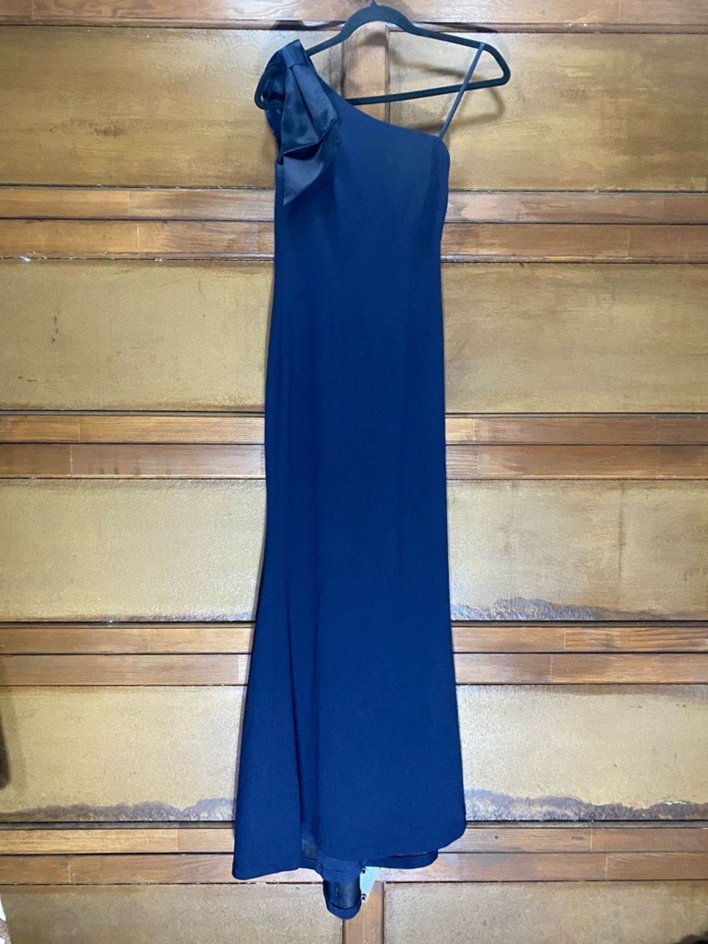 Eliza J Blue one shoulder dress with bow size 0P